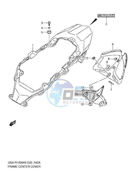 FRAME CENTER COVER (MODEL K9)