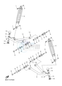 YFM90R YFM09RYXH (BD36) drawing FRONT SUSPENSION & WHEEL