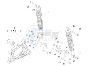 MP3 300 LT Sport ABS drawing Rear suspension - Shock absorber/s