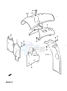 DR125S (Z-D) drawing REAR FENDER