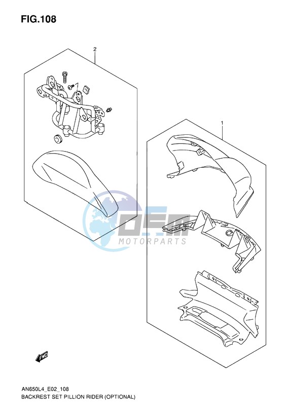 BACKREST SET PILLION RIDER (OPTIONAL)