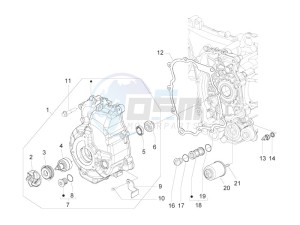 Beverly 300 ie Tourer (USA) USA drawing Flywheel magneto cover - Oil filter