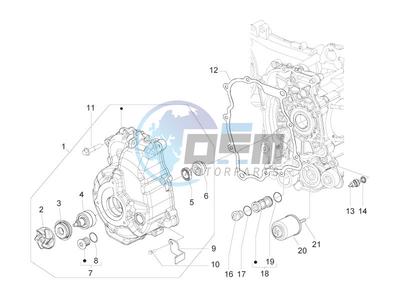 Flywheel magneto cover - Oil filter