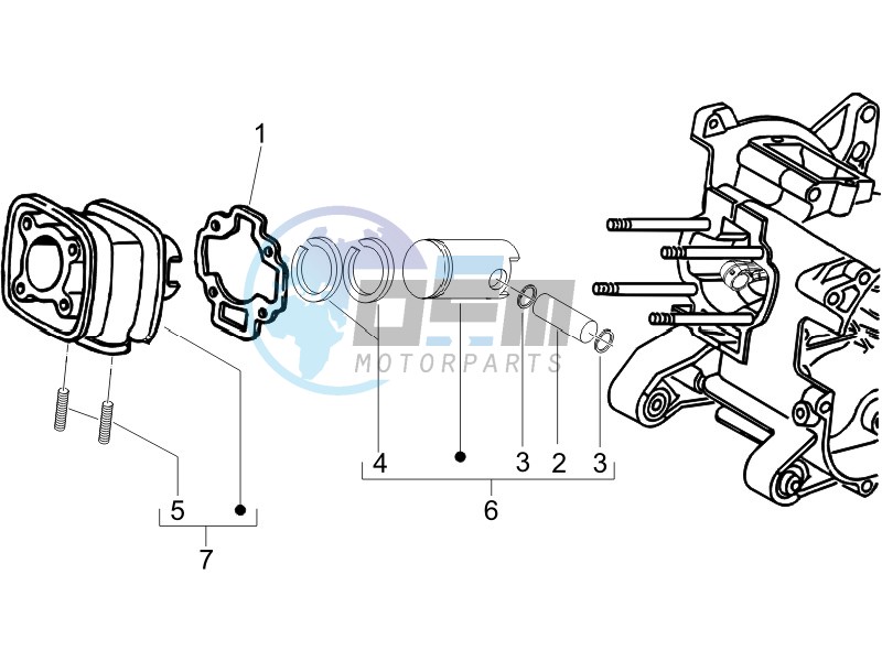 Cylinder-piston-wrist pin unit