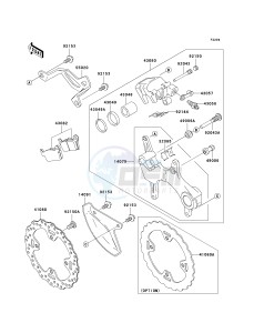 KLX 450 A [KLX450R] (A8F-A9F) A8F drawing REAR BRAKE