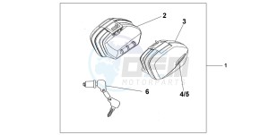 CBF1000 drawing NARROW PANNIER SET