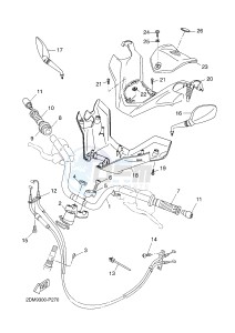 YPR125R XMAX 125 EVOLIS 125 (2DMF 2DMF) drawing STEERING HANDLE & CABLE