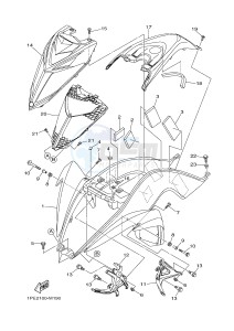 YFM700R YFM70RSBG RAPTOR 700R (2LS7) drawing FRONT FENDER