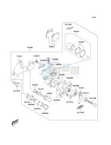 KSF 400 A [FX400] (A6F) A6F drawing REAR BRAKE