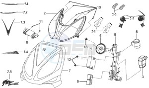 JET EURO X 50 E2 drawing FR PLATE / HEAD LIGHT / INDICATORS