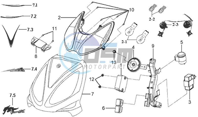 FR PLATE / HEAD LIGHT / INDICATORS