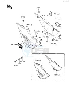 ZN 1100 B [LTD SHAFT] (B1-B2) [LTD SHAFT] drawing SIDE COVERS