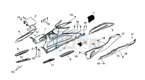 GTS 125 EFI drawing FOOTREST / FRAME COWLING