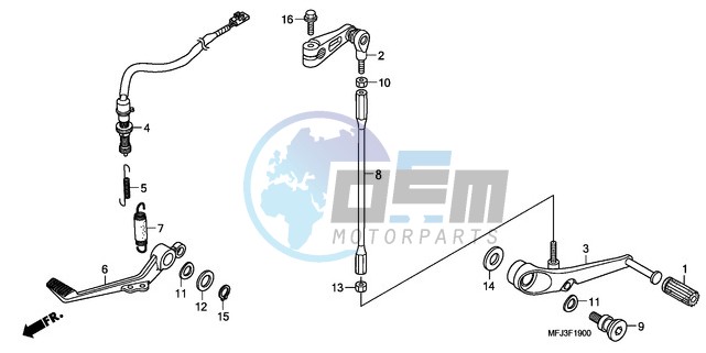 BRAKE PEDAL/CHANGE PEDAL