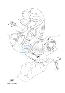 YW125 YW125CB (37D5) drawing REAR WHEEL