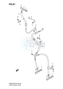 AN650 (E3-E28) Burgman drawing FRONT BRAKE HOSE (AN650AK6 AK7 AK8 AK9 AL0)