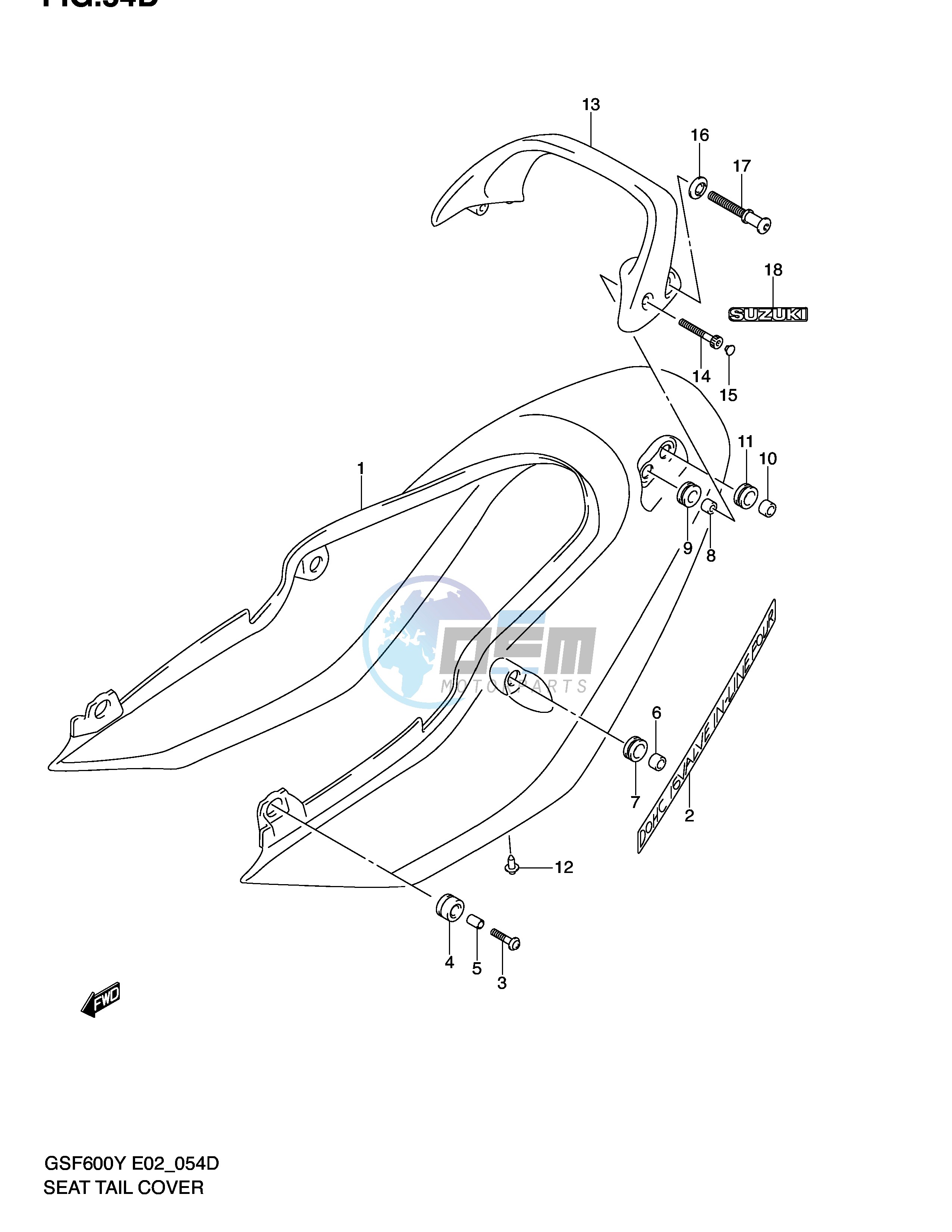 SEAT TAIL COVER (GSF600SK2 SUK2)