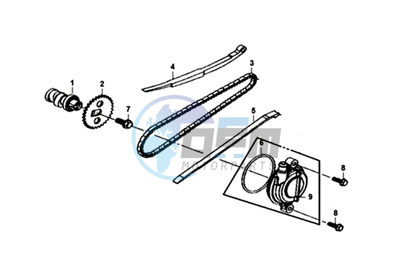 CHAIN / CHAIN TENSIONER  / CHAIN GUIDE