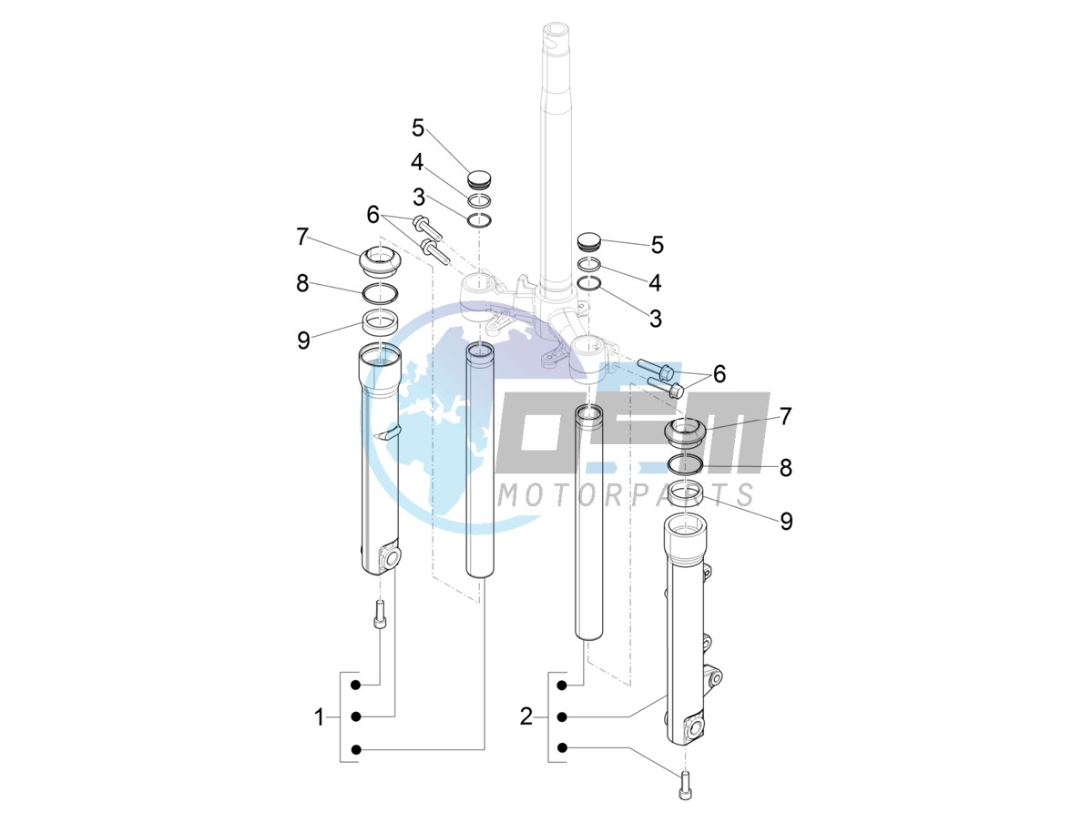 Fork's components (Showa)