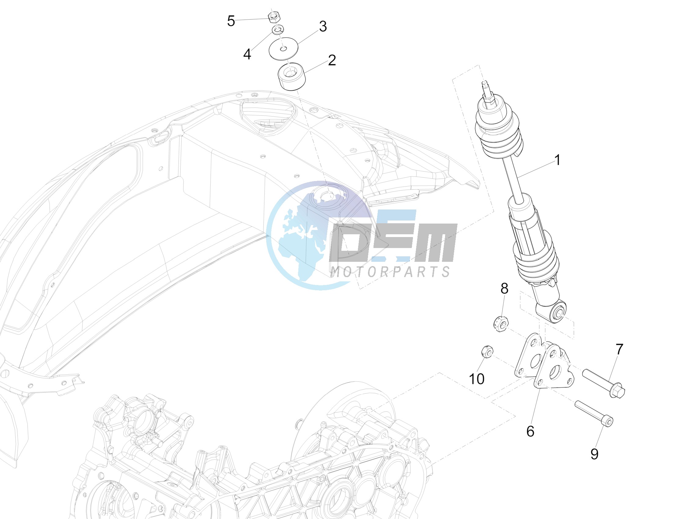 Rear suspension - Shock absorber/s