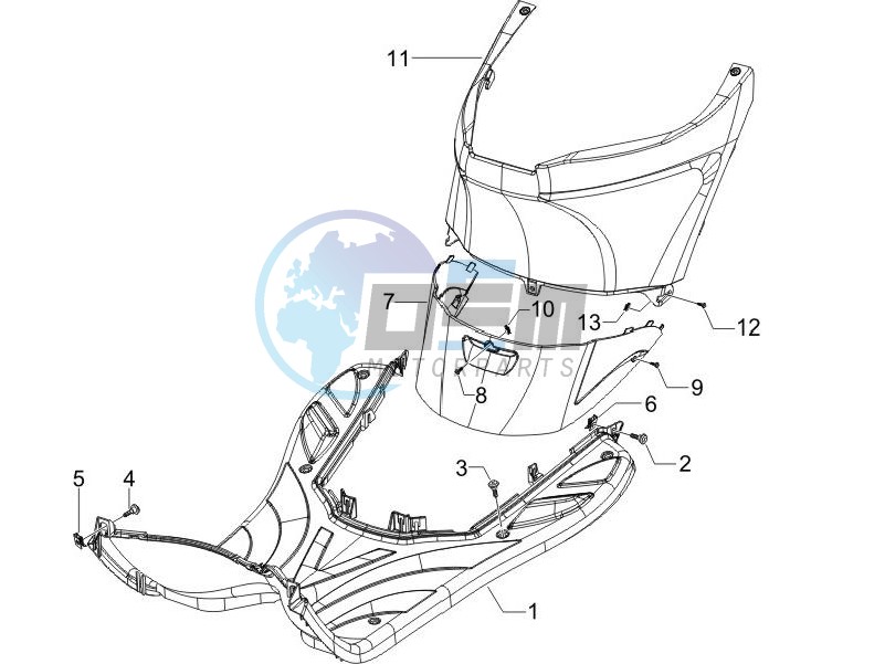 Central cover - Footrests