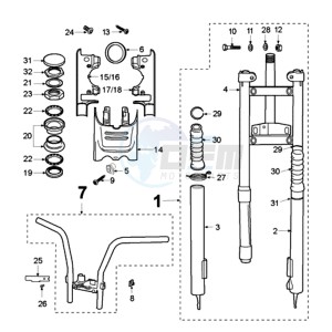 FOX PBAX BE drawing FRONT FORK / STEERINGHEAD