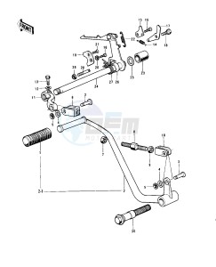 H1 D-F A [KH500] (D-F A8) [KH500] drawing GEAR CHANGE MECHANISM -- 73-75 D_E_F & 76 A8- -