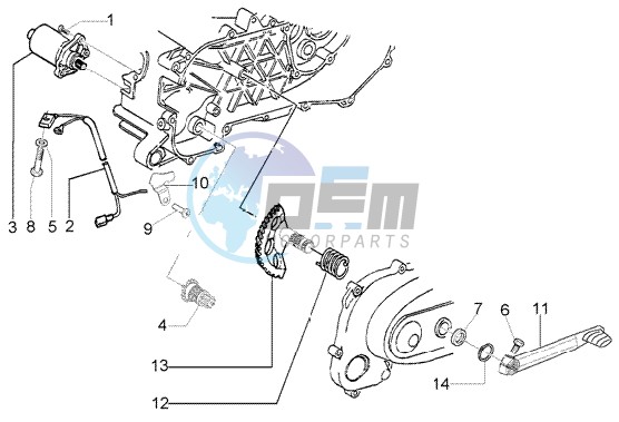 Starting motor-starter lever