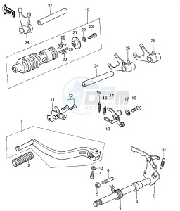 KX 125 A (A4-A5) drawing GEAR CHANGE MECHANISM -- 78-79 KX125-A4_A5- -