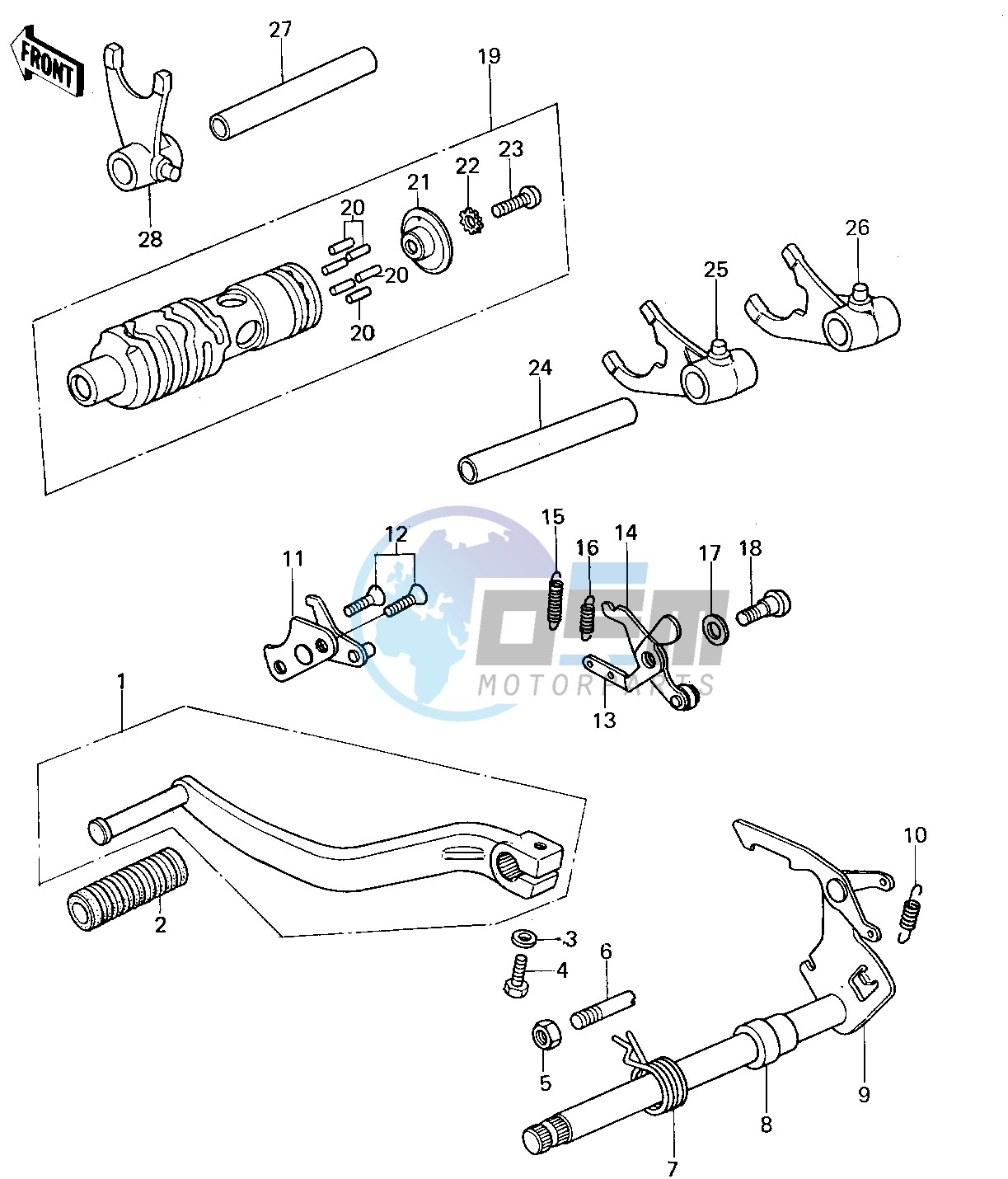 GEAR CHANGE MECHANISM -- 78-79 KX125-A4_A5- -