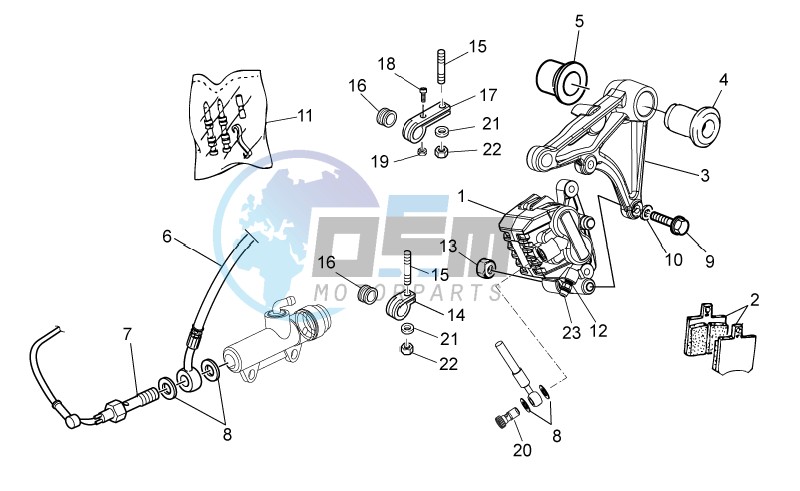 Rear brake caliper