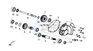 GTS 125I ABS drawing CRANKCASE - DRIVE SHAFT