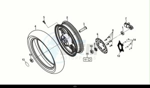 NH-X125 (ME12B2-EU) (E5) (M1) drawing REARBRAKEDISK - RRWHEEL