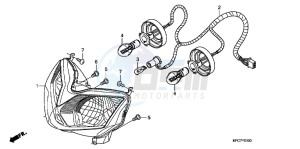 XL125VB drawing HEADLIGHT