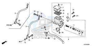 SH125G SH125S UK - (E) drawing REAR BRAKE MASTER CYLINDER