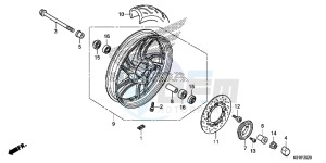 SH125DE SH125D UK - (E) drawing FRONT WHEEL