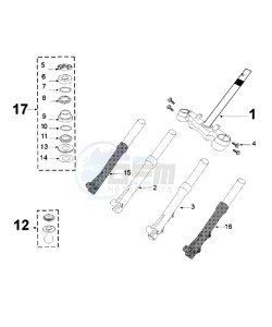 Tweet 125 V drawing FRONT FORK / STEERINGHEAD