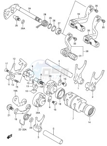 RM125 (E3-E28) drawing GEAR SHIFTING