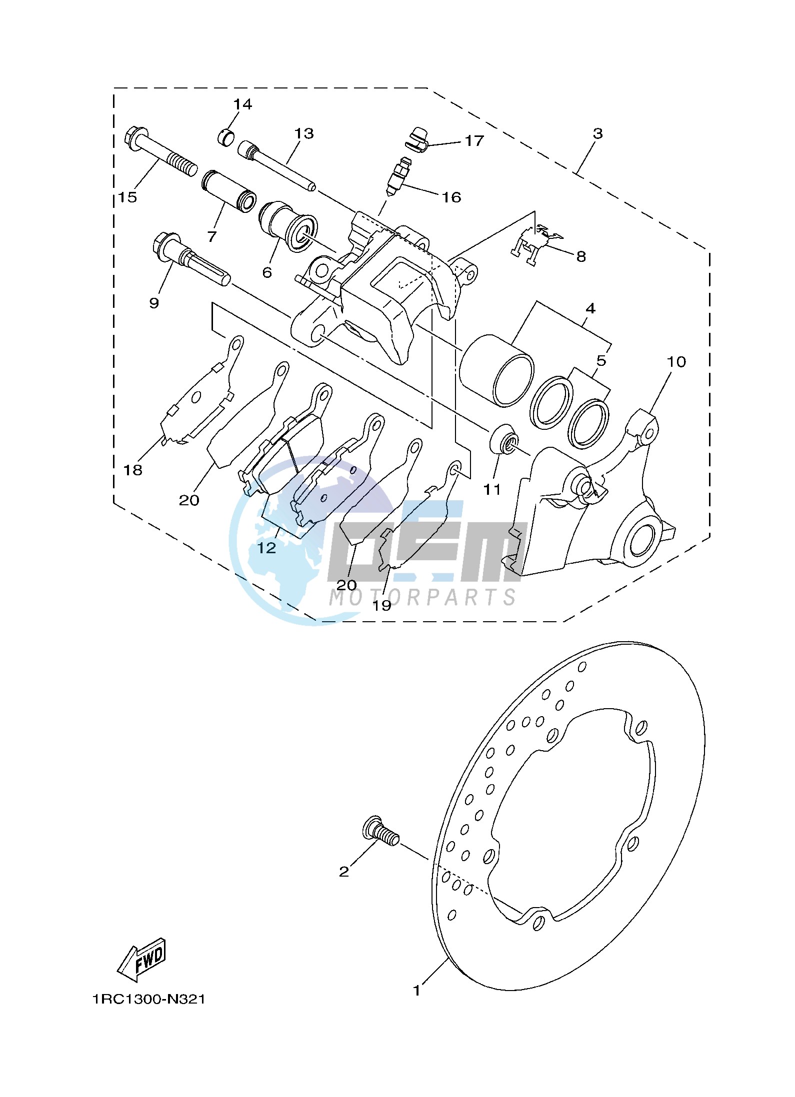 REAR BRAKE CALIPER