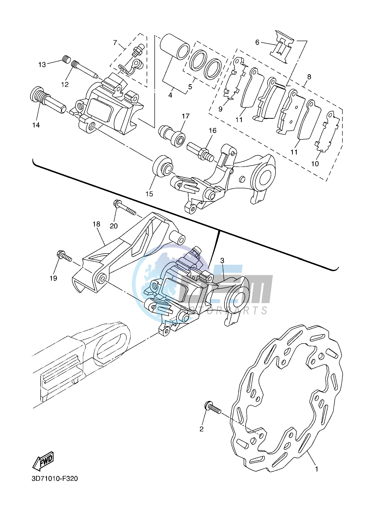 REAR BRAKE CALIPER