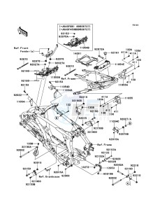 KFX450R KSF450B8F EU drawing Frame Fittings