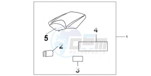 CBR1000RA9 Korea - (KO / ABS HRC) drawing REAR SEAT COWL ACHILLES BLACK METALLIC