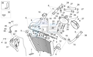 Tuono 1000 v4 R Std APRC drawing Cooling system