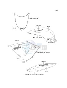 ZX 1000 M [NINJA ZX-10R] (C1) [NINJA ZX-10R] drawing DECALS-- BLUE- -