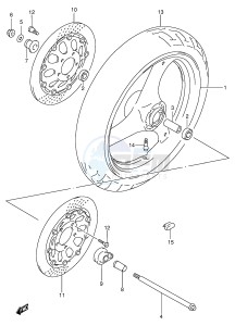 GSX600F (E2) Katana drawing FRONT WHEEL