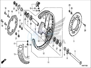 CRF250RH Europe Direct - (ED) drawing REAR WHEEL