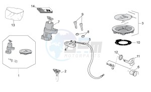 Tuono 1000 v4 R Std APRC drawing Lock hardware kit