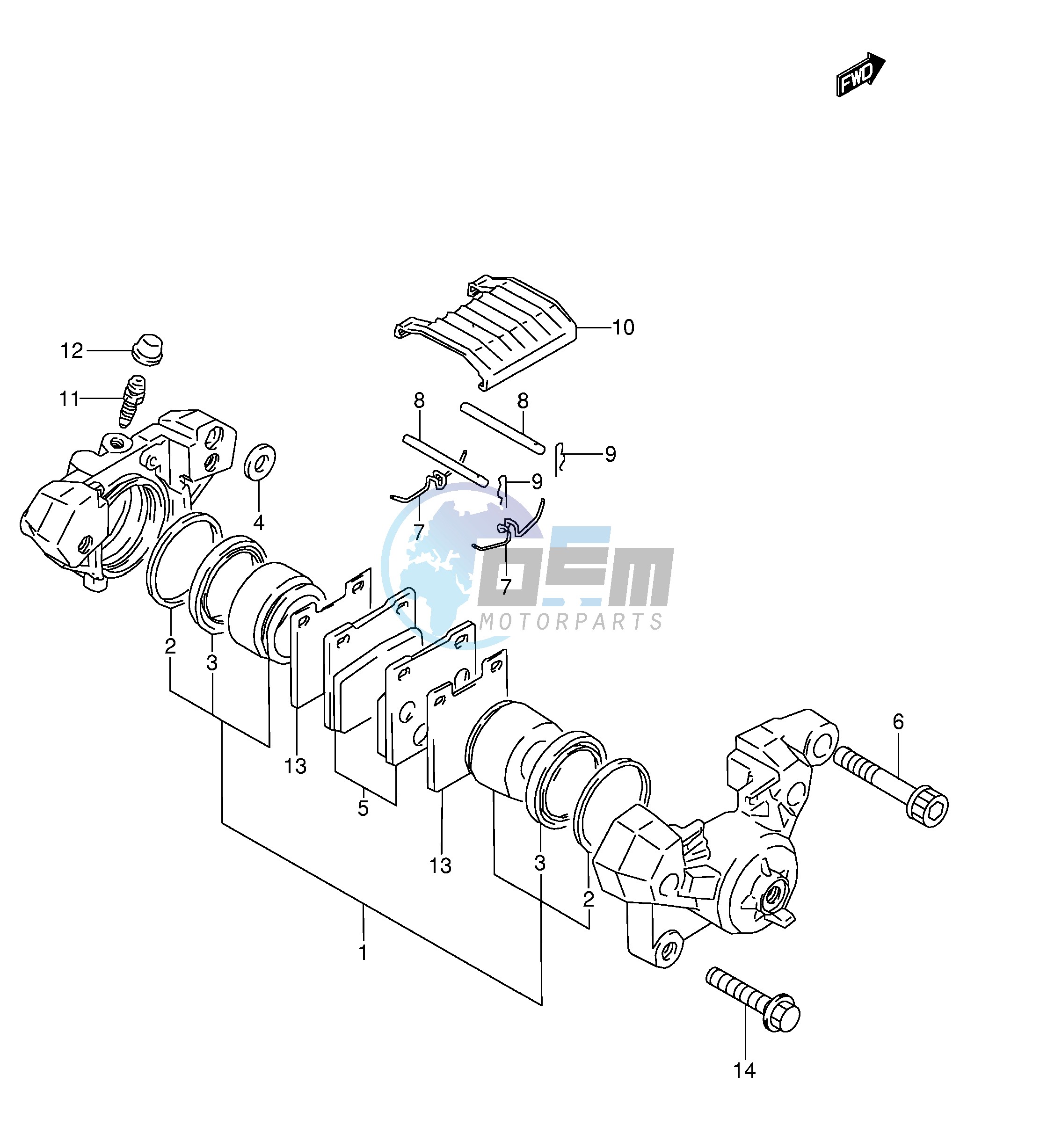 REAR CALIPER (MODEL P R S T)