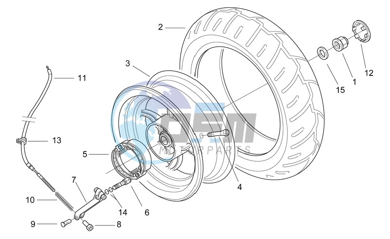 Rear wheel - drum brake