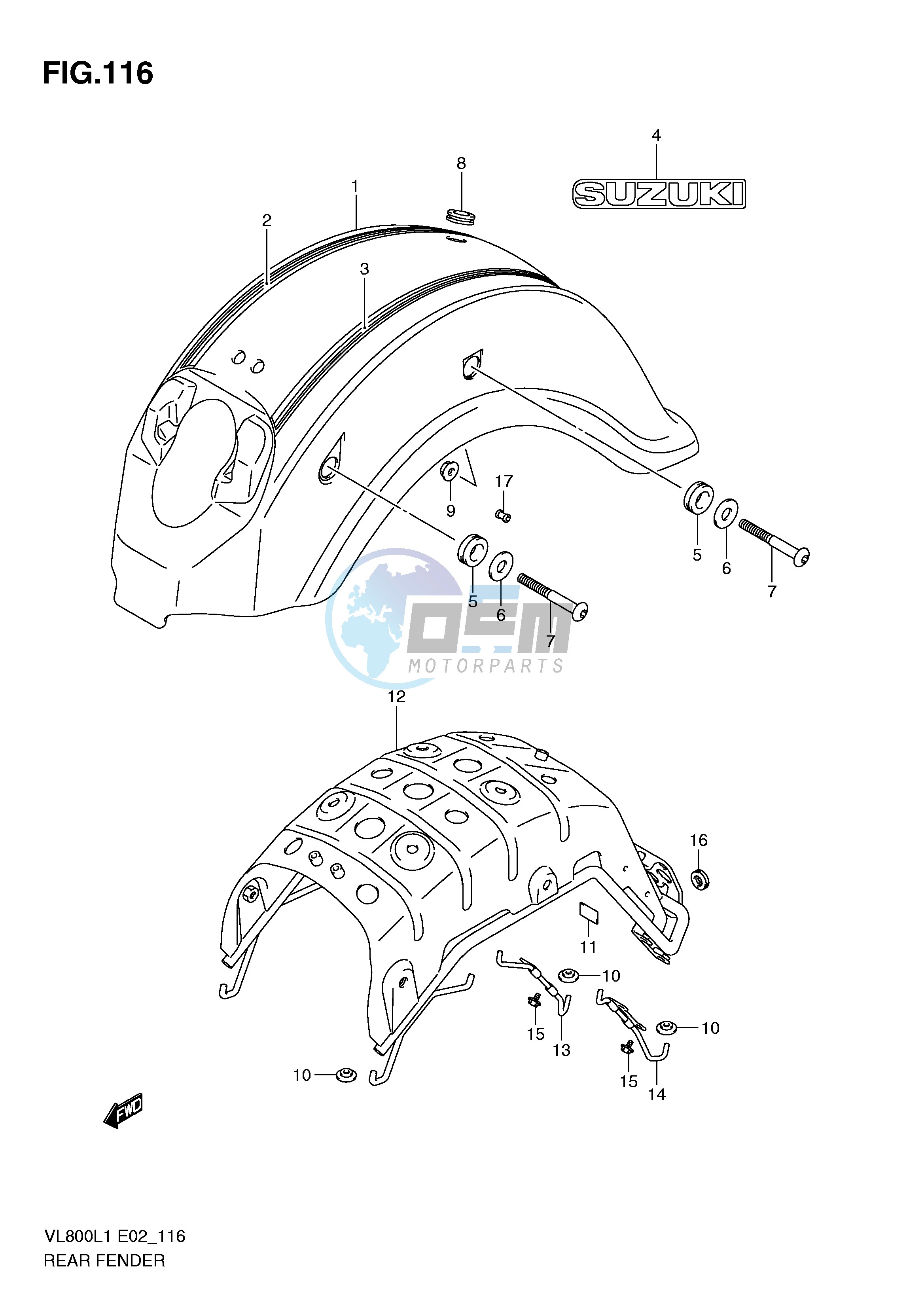 REAR FENDER (VL800TL1 E24)